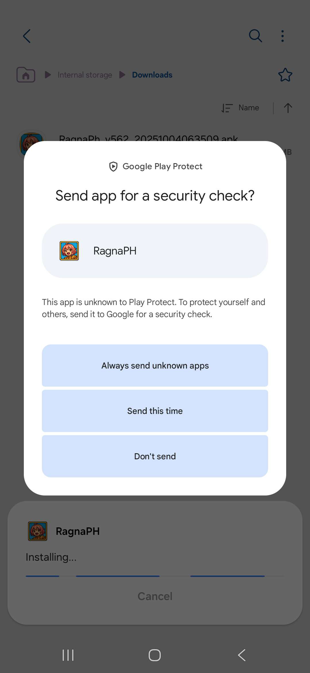 RagnaPH client downloading resources