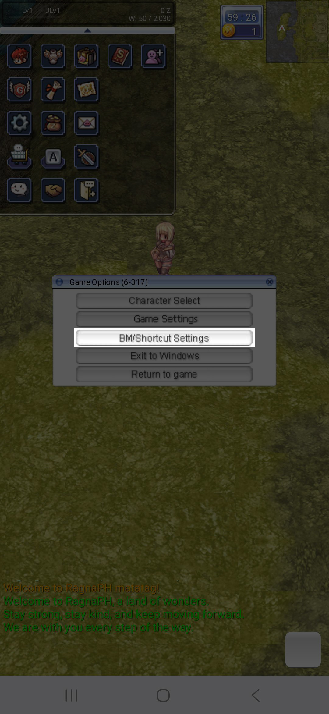BM/Shortcut setting in RagnaPH